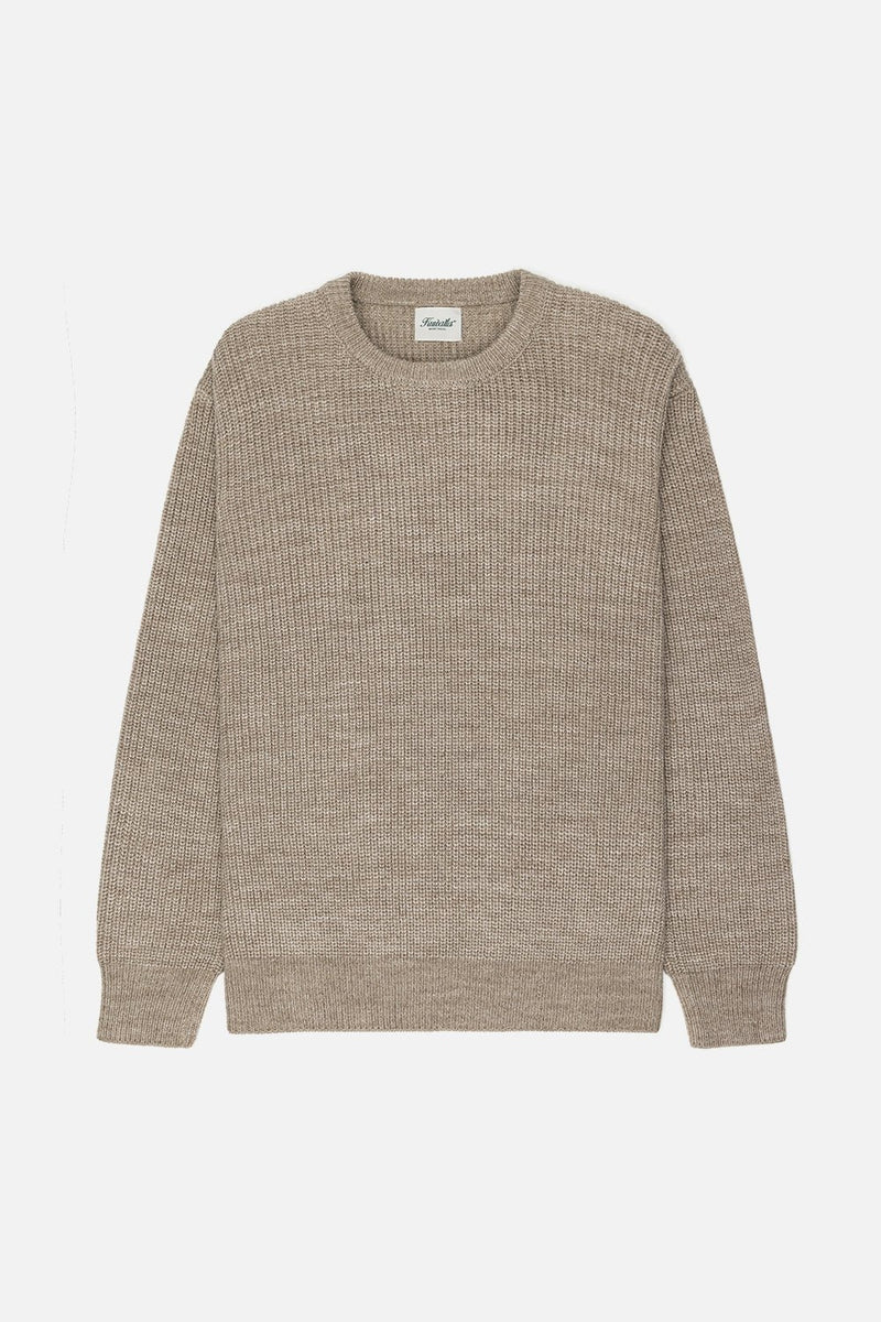Wholesale,Kuwalla, Kuwalla Marled Beige Knit Crewneck Sweater, Tan, Large-46-TagM