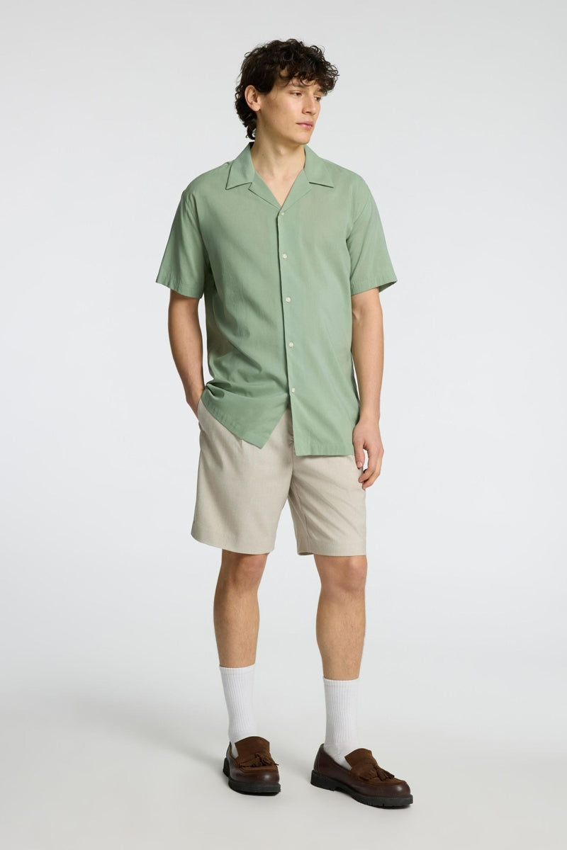 Wholesale,Selected Homme, Selected Homme Iceberg Green Cuban Collar Shirt, Green, Small-42-TagSMedium-44-TagMLarge-46-TagLExtra Large-48-TagXLExtra Extra Large-51-TagXXL