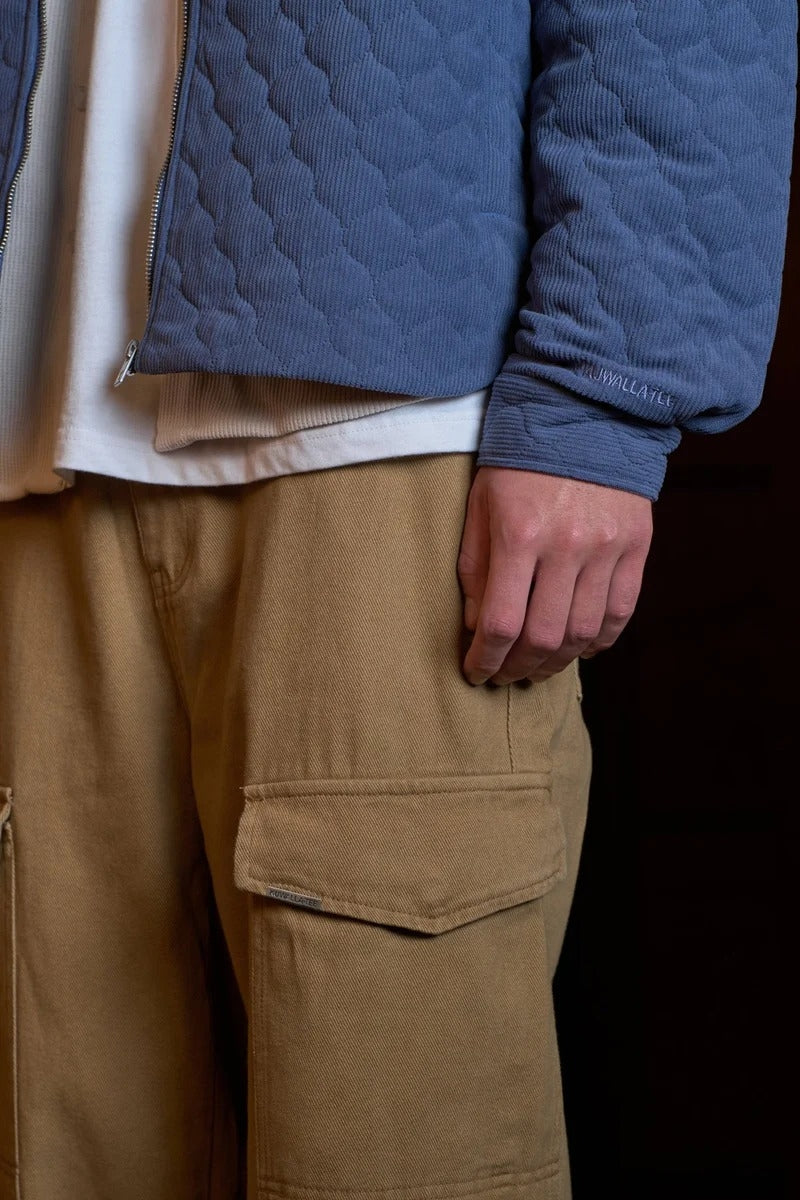 Wholesale,Kuwalla, Kuwalla Blue Quilted Corduroy Shacket, Blue, Small-44-TagSMedium-46-TagM