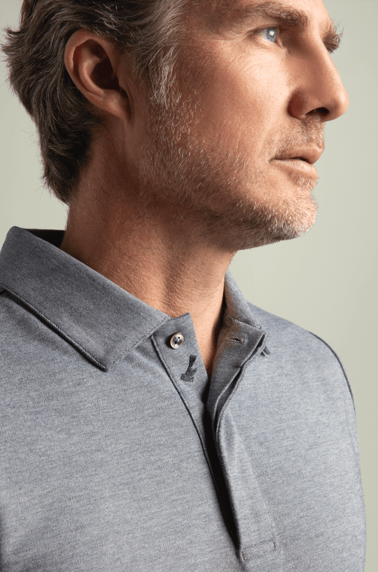 Brand Partner,HyperNatural, HyperNatural Midnight Navy Premium Bio-performance Matterhorn Slim Fit Oxford Micro-Pique Polo with Hyper-Cool Jade, Blue, Large-43-TagL