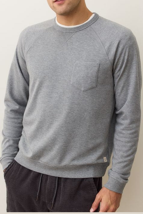 Wholesale,Marine Layer, Marine Layer Heather Grey Stretch Raglan Sweatshirt, Grey, Extra Large-50-TagXL