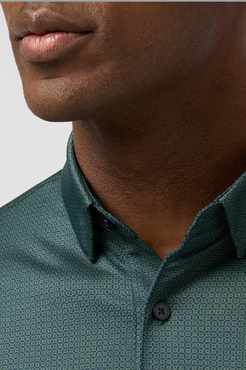 Wholesale,Mizzen + Main, Mizzen + Main Pine Block Dot Knit Trim Fit Polo, Green, Extra Large-48-TagXL