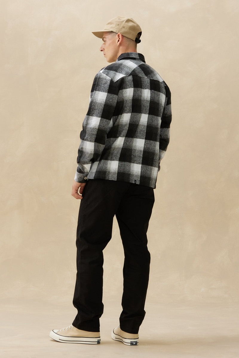Wholesale,Kuwalla, Kuwalla Black/White Plaid Brushed Flannel Shacket, Black, Extra Extra Large-52-TagXXL