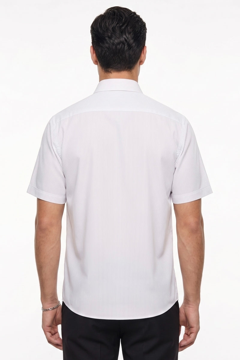 Wholesale,Jakamen, Jakamen White/Black Striped Textured Classic Fit Shirt, White, Medium-45-TagMLarge-48-TagLExtra Large-50-TagXLExtra Large-52-TagXXL