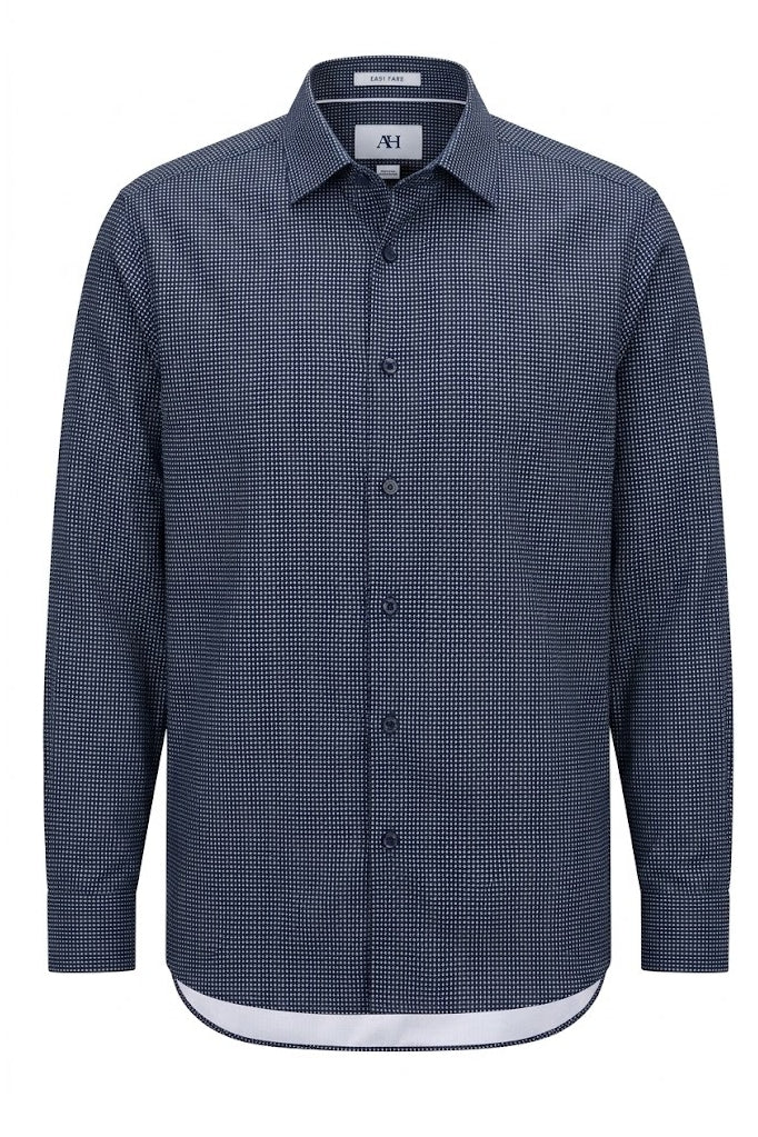 Wholesale,American Heritage, American Heritage Navy Performance Geo Print Shirt, Blue, Extra Large-52-TagXL