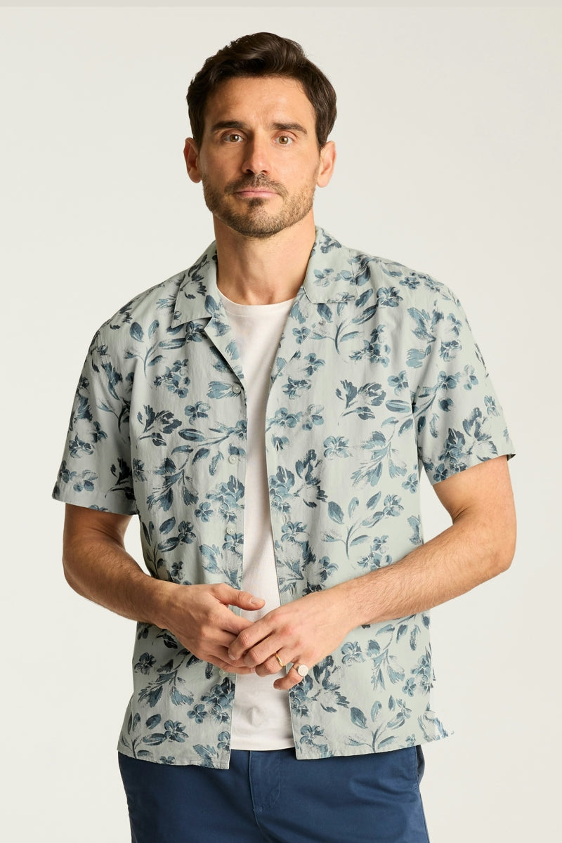 Wholesale,Bonobos, Bonobos Blue Daylight Floral Print Shirt, Blue, Medium-44-TagM