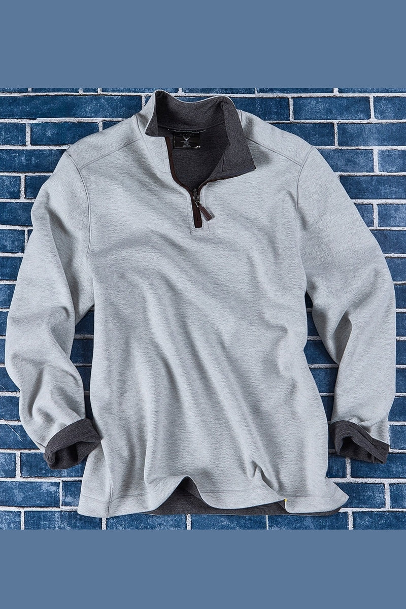 Wholesale,Nicoby Age of Wisdom, Nicoby Age of Wisdom Light Grey Herringbone Qtr Zip Pullover, Grey, Extra Extra Large-52-TagXXL