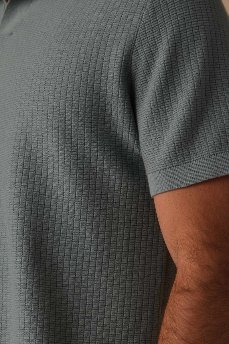 Wholesale,The Normal Brand, The Normal Brand Juniper Waffle Knit Polo, Green, Large-45-TagL