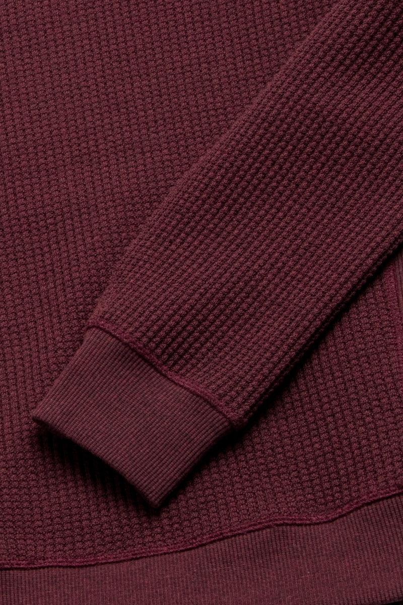 Wholesale,Surfside Supply, Surfside Supply Maroon Heather Thermal Waffle Weave Crewneck, Red, Small-44-TagS