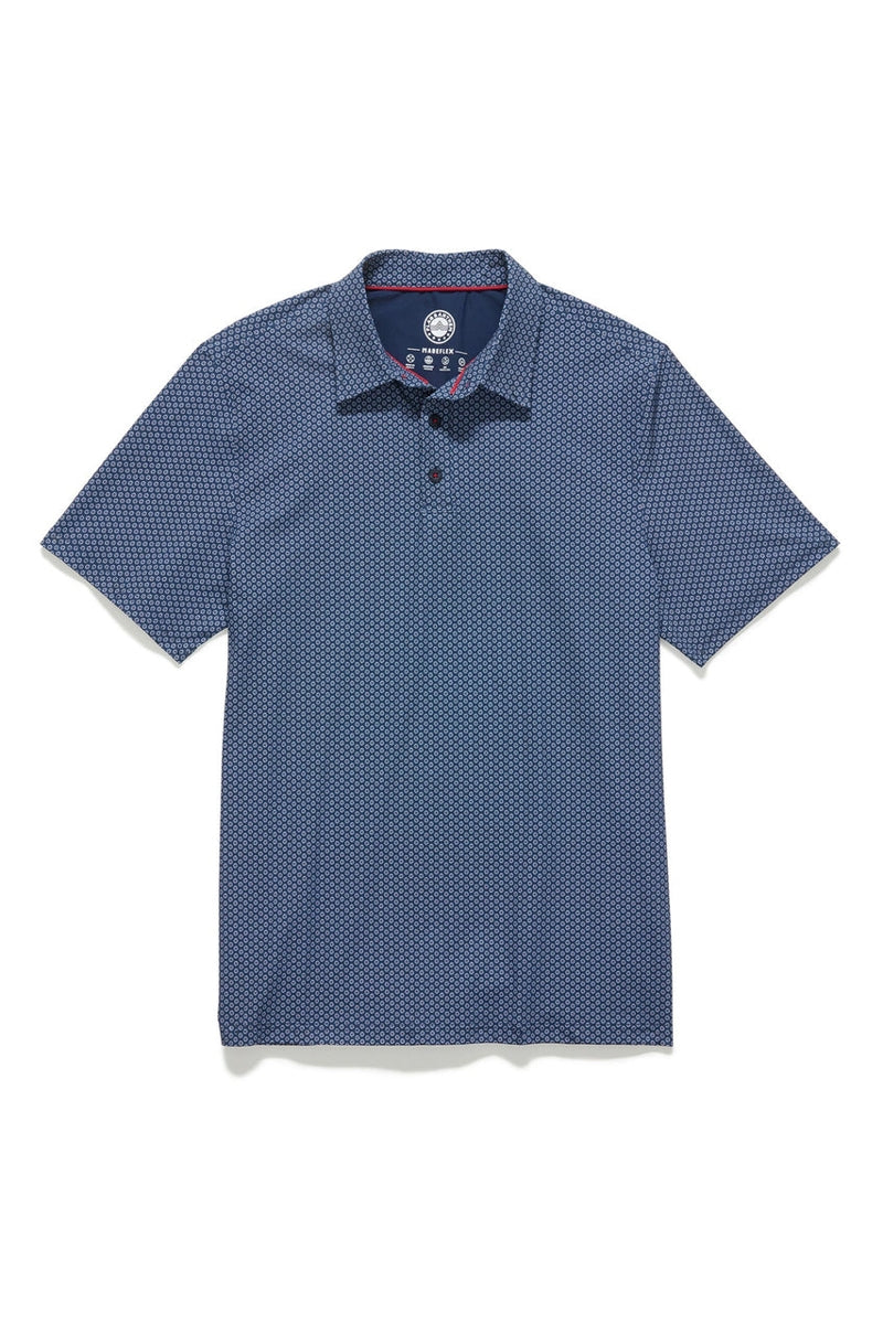 Flag & Anthem Navy Geo Dot Print Performance Polo