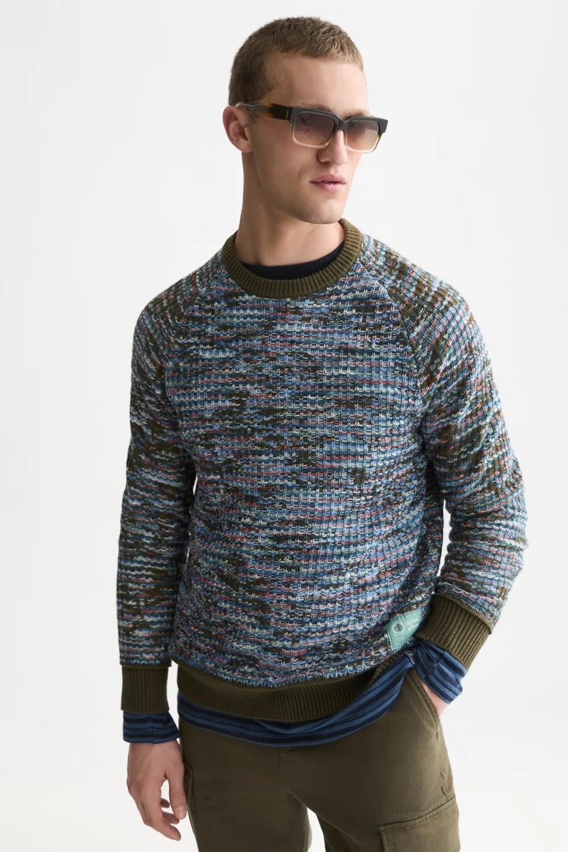 Wholesale,Scotch & Soda, Scotch & Soda Forest Green Multi Textured Jacquard Sweater, Green, Large-48-TagLExtra Extra Large-52-TagXXLMedium-46-TagMSmall-44-TagS