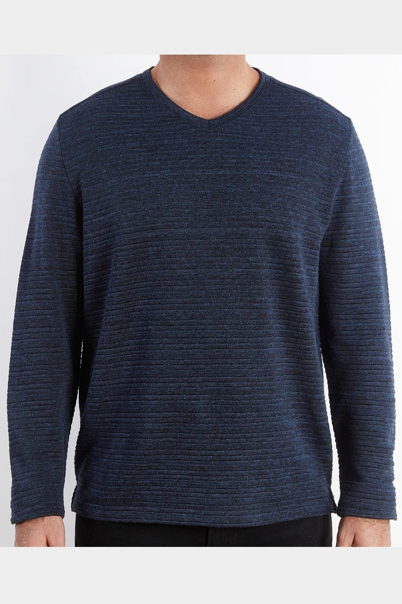 Wholesale,Nicoby Age of Wisdom, Nicoby Age of Wisdom Navy Crinkle Luxe Heathered V-Neck Tee, Blue, Large-45-TagL