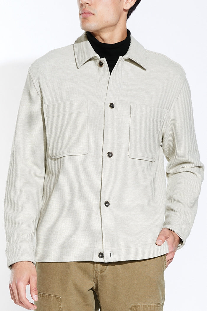 Wholesale,Civil Society, Civil Society heather Oatmeal Rib Textured Knit Overshirt, Tan, Large-46-TagL