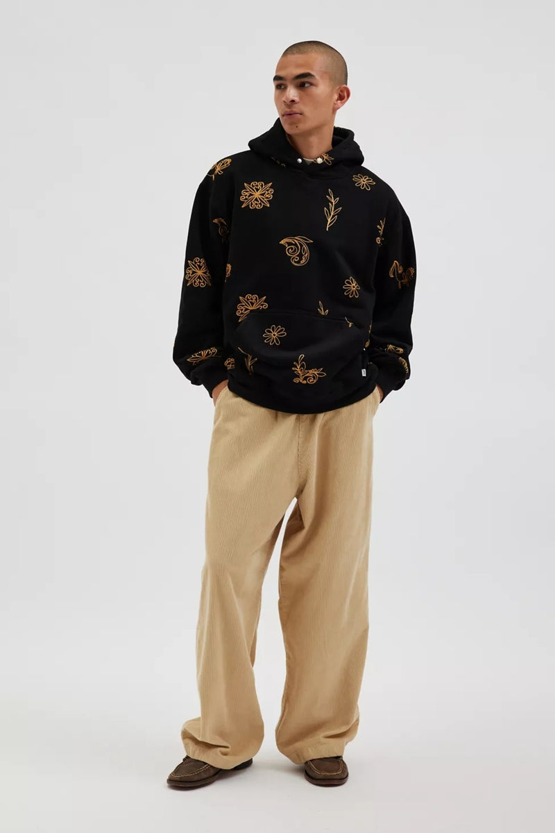 Wholesale,Kuwalla, Kuwalla Black Embroidered Snap Hoodie, Black, Large-48-TagL