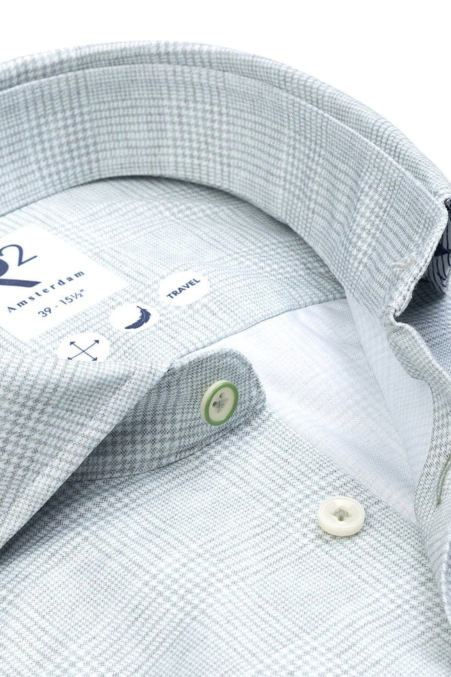 Direct From Brand,R2 Amsterdam, R2 Amsterdam Green Glen Check Shirt, Green, Small-40-Tag38Medium-41-Tag39Medium-42-Tag40Large-44-Tag41Large-46-Tag42Extra Large-48-Tag43Extra Extra Large-50-Tag44Extra Extra Large-52-Tag45