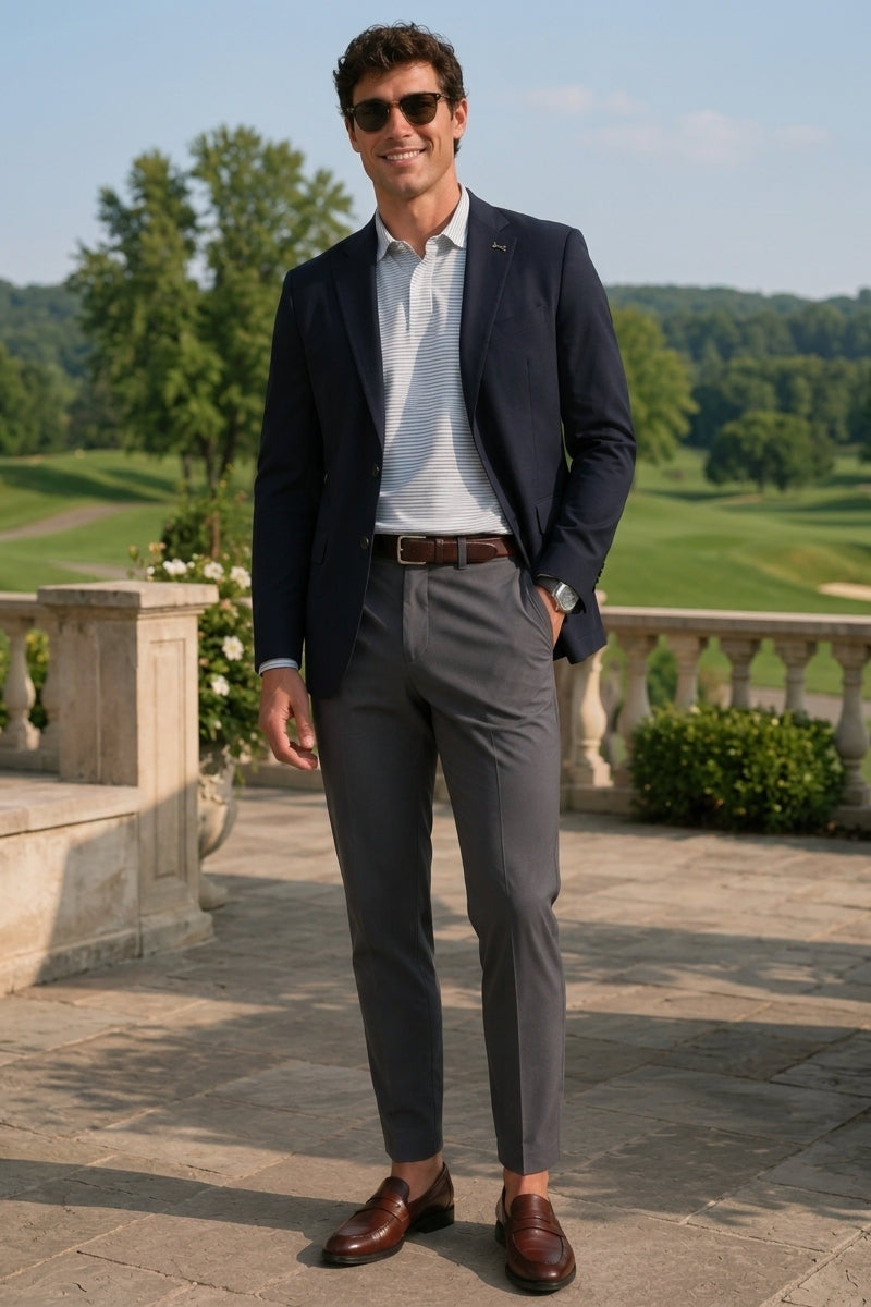 Wholesale,Luchiano Visconti, Luchiano Visconti Navy Performance Stretch Blazer, Blue, Small-38-Tag38Medium-40-Tag40Large-42-Tag42Large-44-Tag44Extra Large-46-Tag46
