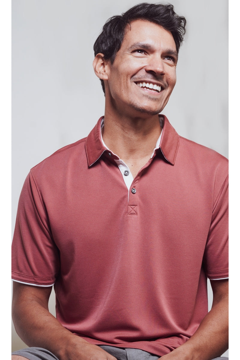 Wholesale,Fundamental Coast, Fundamental Coast Red with White Contrast Polo, Red, Small-40-TagSMedium-42-TagMLarge-44-TagLExtra Large-46-TagXL