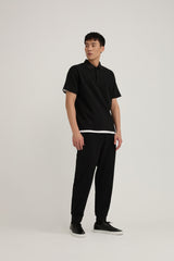 FYNE Black Knit Waffle Weave Joggers