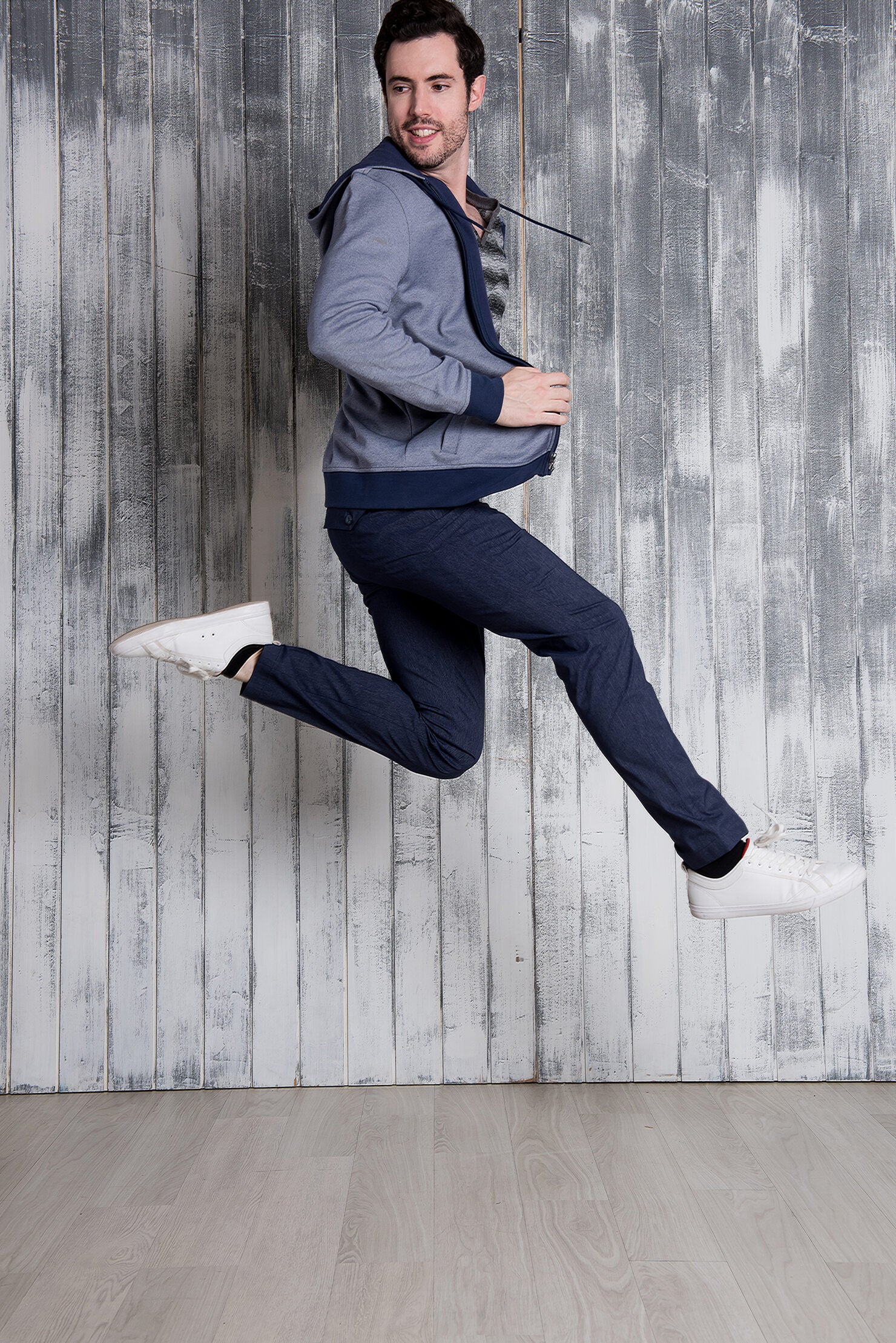 Brand Partner,PROFI, PROFI Blue and White Porcelain Premium Cool-yarn Multi-pockets Casual Functional Pants, Blue, 36W-30L-Tag36