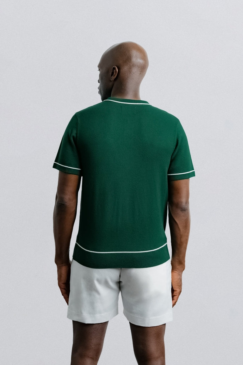 Wholesale,Champlain, Champlain Green Knit Button Down Polo Shirt, Green, Large-44-TagL