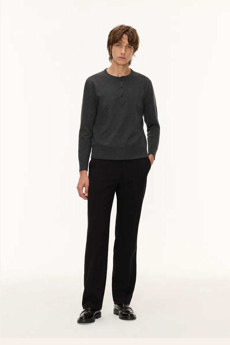 Direct From Brand,FYNE, FYNE Black Wool-like Four-Way Stretch Suit Pants, Black, 34W-29L-TagM