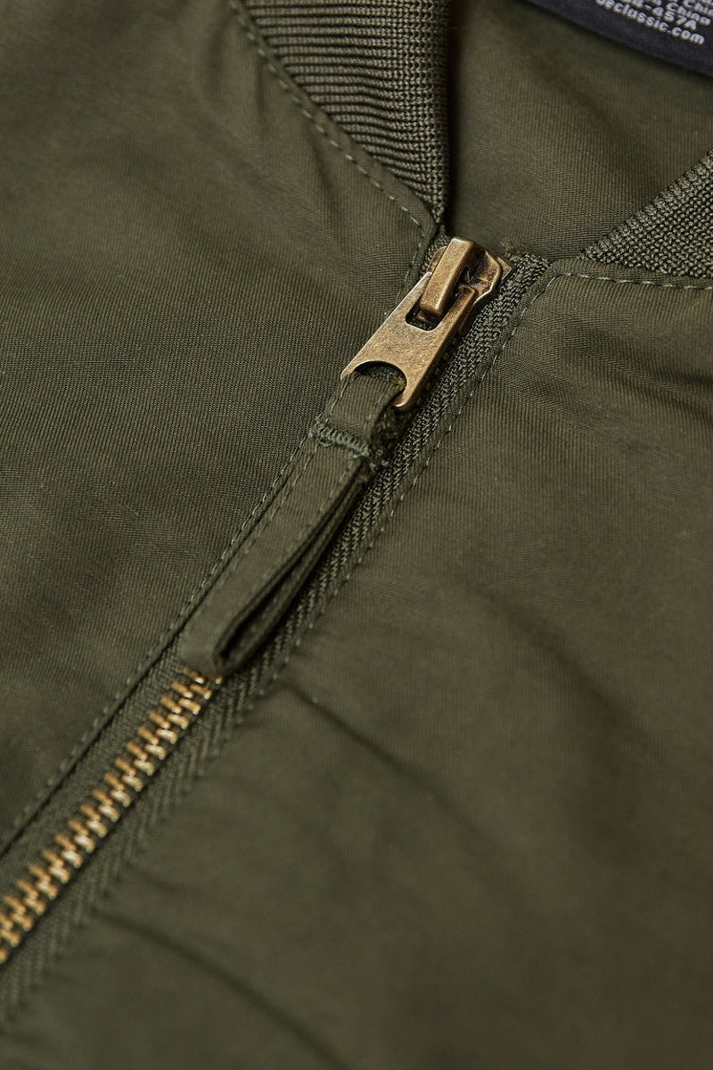 True Classic Army Green Bomber Jacket