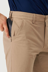 Eubi Khaki Brown Golf 9" Shorts with Hidden Drawstrings