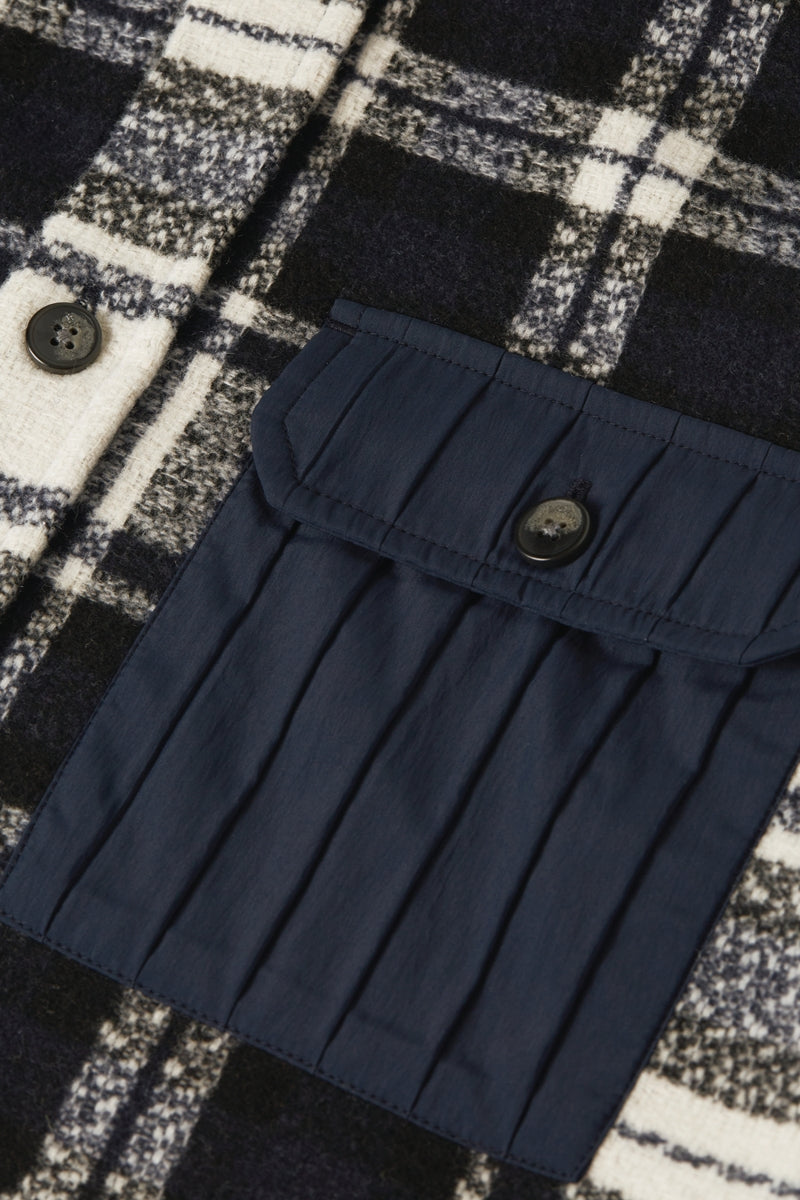 Wholesale,Scotch & Soda, Scotch & Soda Dark Navy/White Patchwork Overshirt, Blue, Small-44-TagSLarge-48-TagL