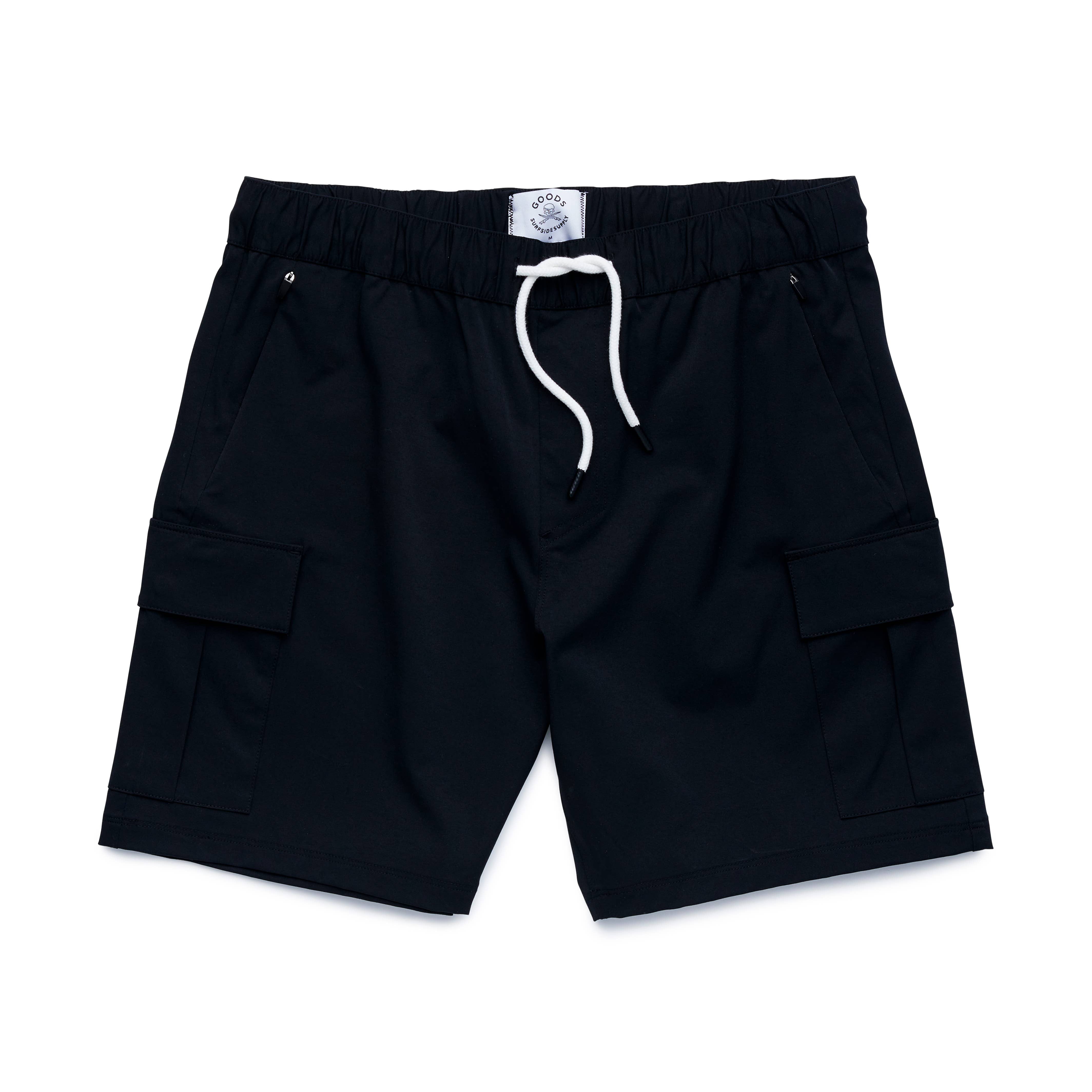 Faire,Surfside Supply, Surfside Supply Black Drawstring Tech Cargo Short, Black, 38W-7.5L-TagXXL