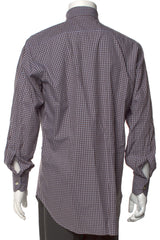 Etro Brown/Blue Plaid Print Long Sleeve Dress Shirt