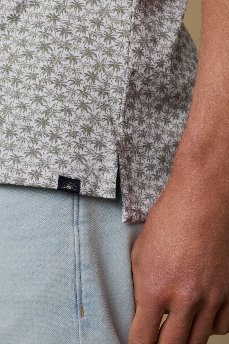 Wholesale,Faherty, Faherty Olive Palm Print Pique Polo, Green, Medium-40-TagMLarge-43-TagLExtra Large-47-TagXLExtra Extra Large-50-TagXXL