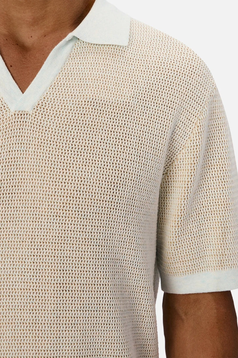 Wholesale,INDUSTRIE AUSTRALIA, INDUSTRIE AUSTRALIA Camel/Mint Knitted Polo, Tan, Medium-42-TagM