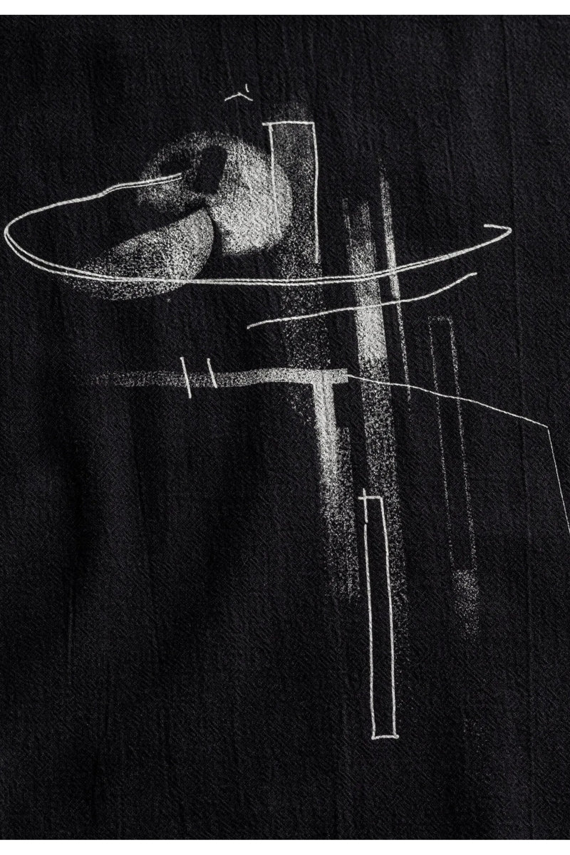 Wholesale,KAFT, KAFT Black Abstract Graphic Print Textured T-Shirt, Black, Large-49-TagL