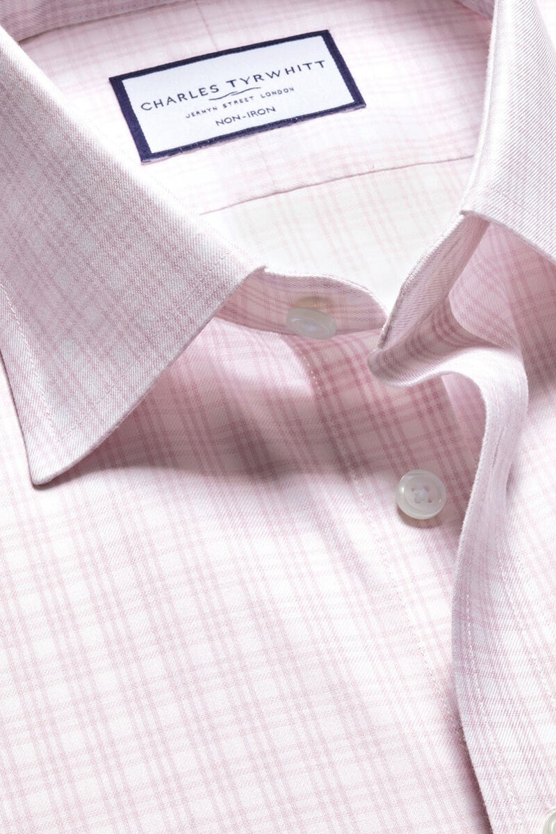 Wholesale,Charles Tyrwhitt, Charles Tyrwhitt Pink Twill Triple Check Shirt, Pink, Medium-44-Tag16