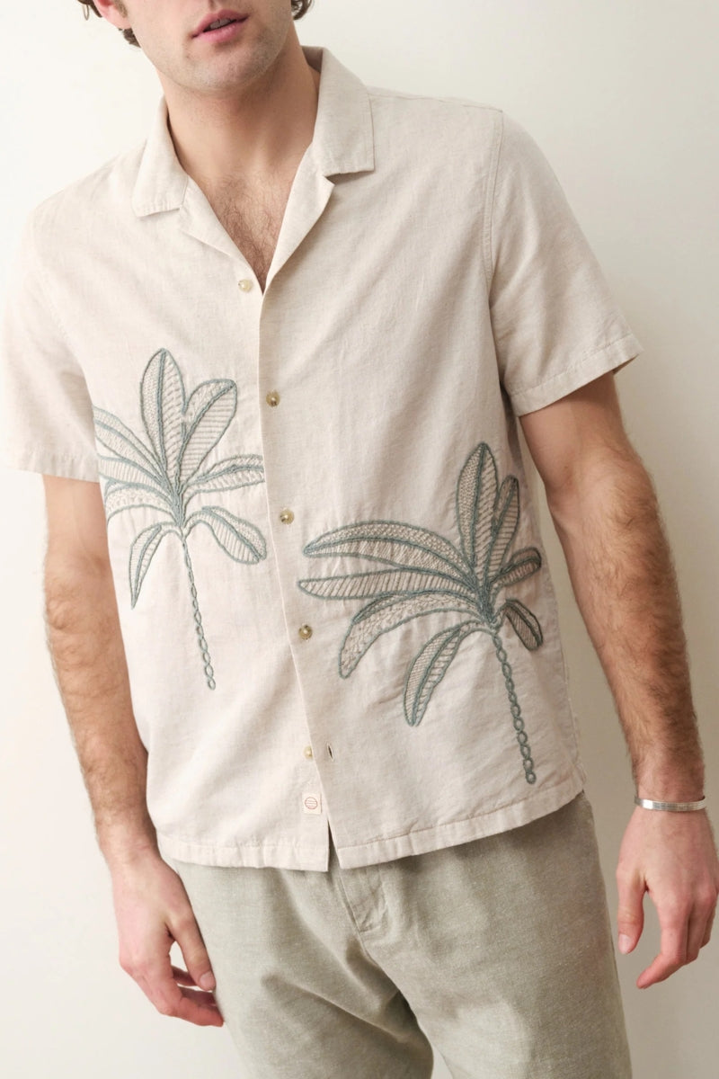 Wholesale,Marine Layer, Marine Layer Cream Embroidered Textured Resort Shirt, Cream, Small-44-TagSMedium-46-TagMLarge-48-TagLExtra Large-51-TagXLExtra Extra Large-54-TagXXL