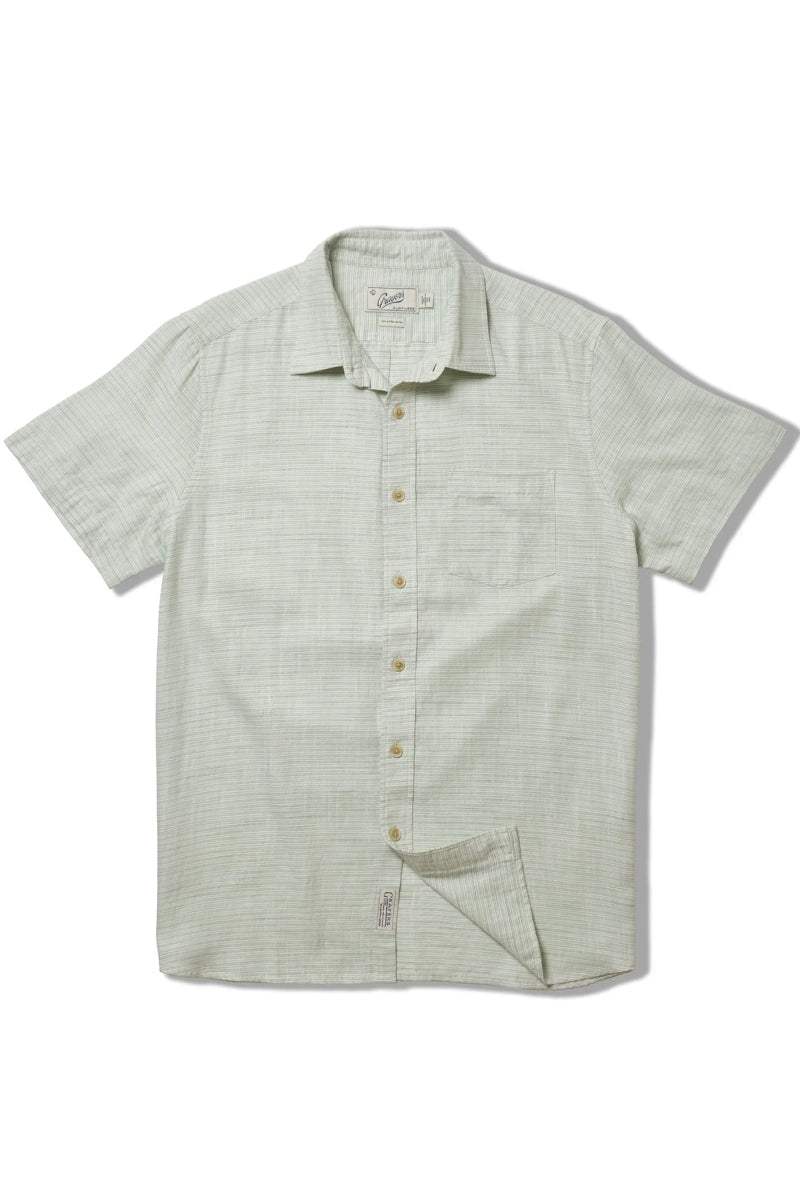 Faire,Grayers, Grayers Green Stripe Slub Cotton Yarn Dyed Shirt, Green, Extra Large-52-TagXL