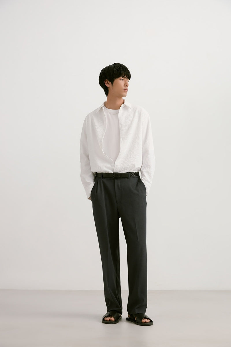 Direct From Brand,FYNE, FYNE White Bubble Cloth Textured Shirt, White, Medium-46-TagM