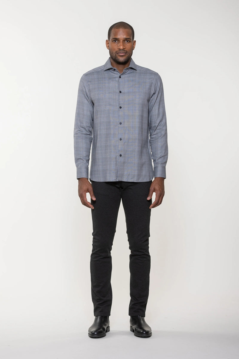 Wholesale,Luchiano Visconti, Luchiano Visconti Charcoal Tri Color Basket Weave Shirt, Grey, Medium-45-TagMLarge-48-TagLExtra Large-51-TagXLSmall-42-TagSExtra Extra Large-55-TagXXL