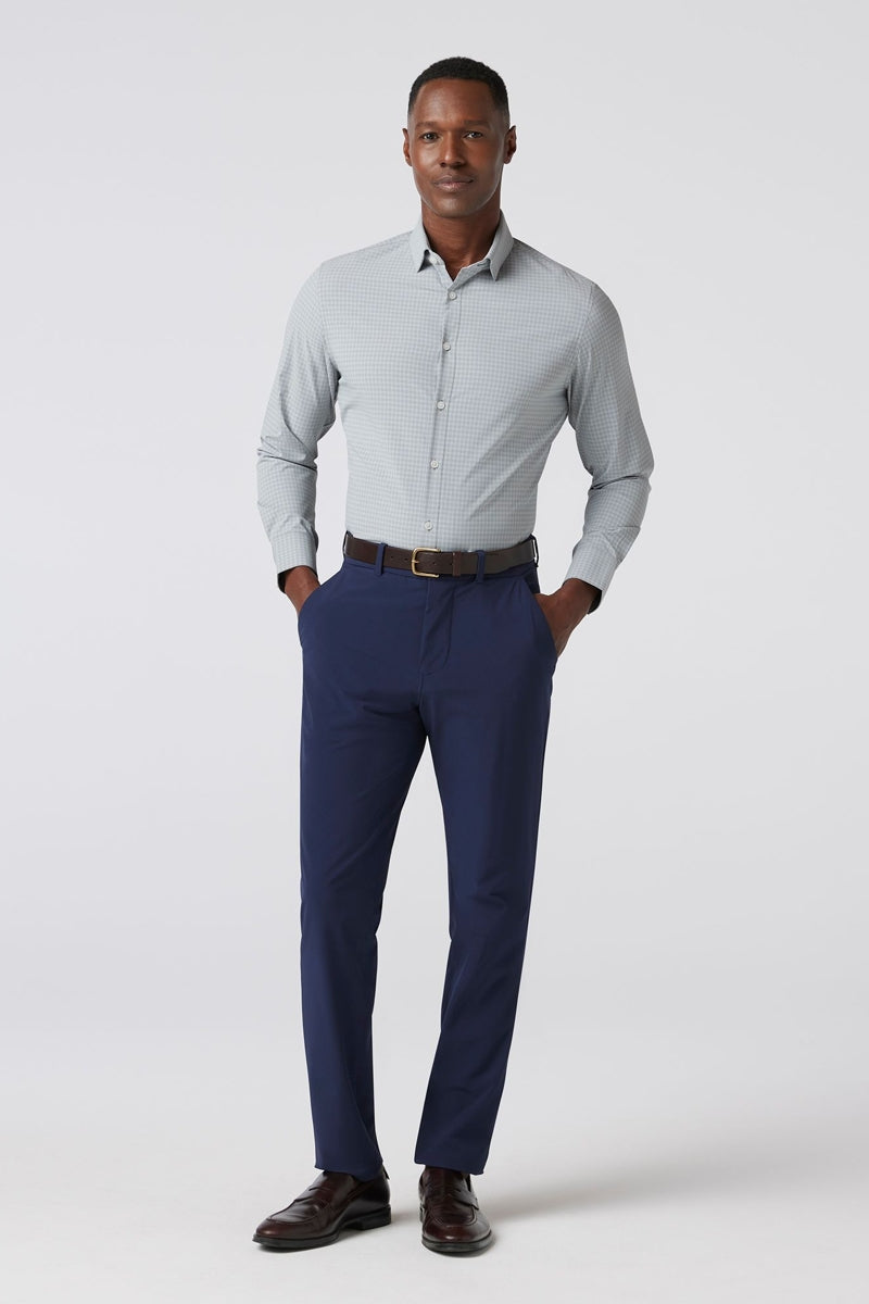 Wholesale,Mizzen + Main, Mizzen + Main Aluminum Grey Plaid Trim Dress Shirt, Grey, Large-46-TagL