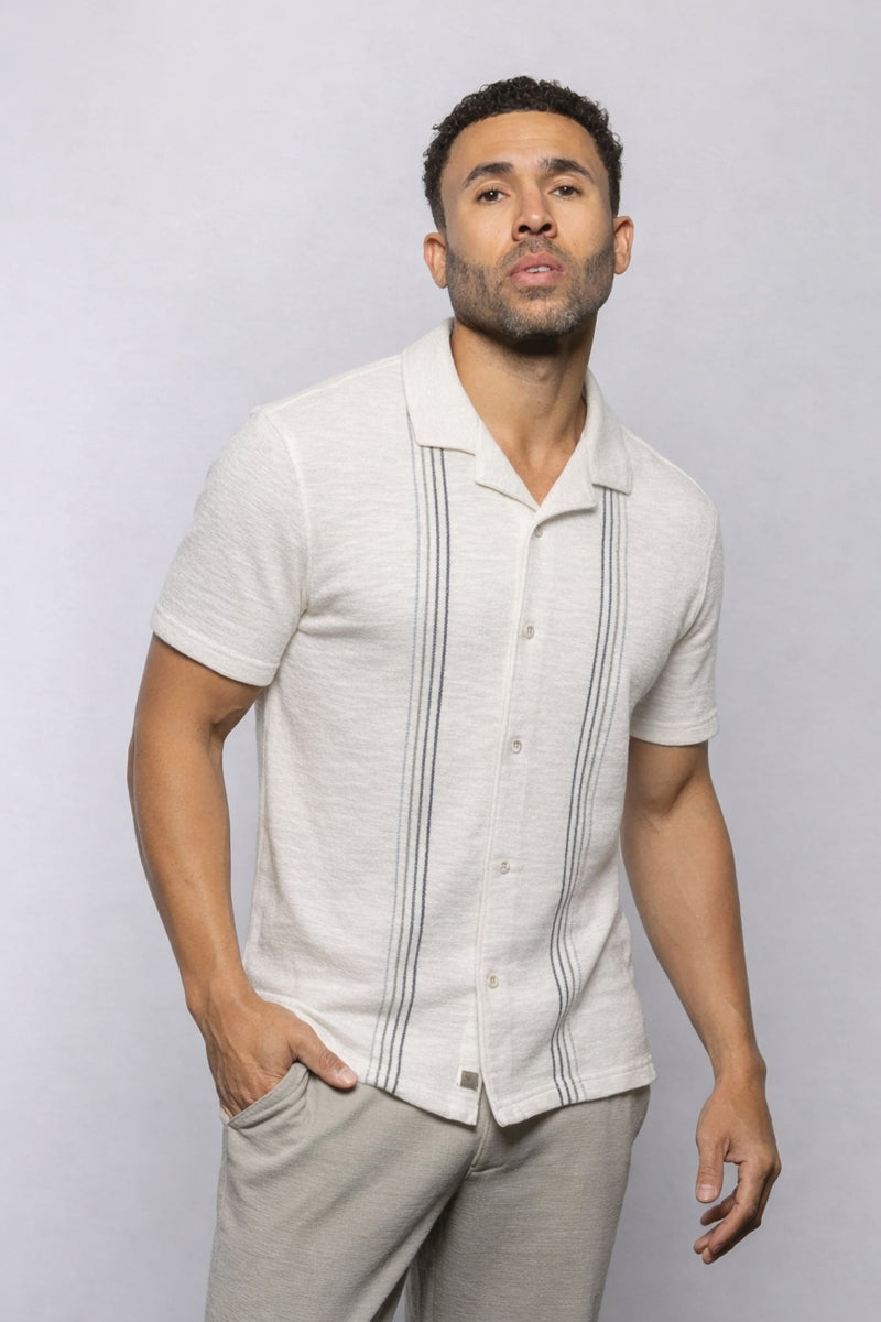 Wholesale,Mason Cruz, Mason Cruz White Textured Striped Knit Shirt, White, Medium-44-TagMLarge-46-TagLExtra Large-48-TagXLExtra Extra Large-50-TagXXLSmall-42-TagS