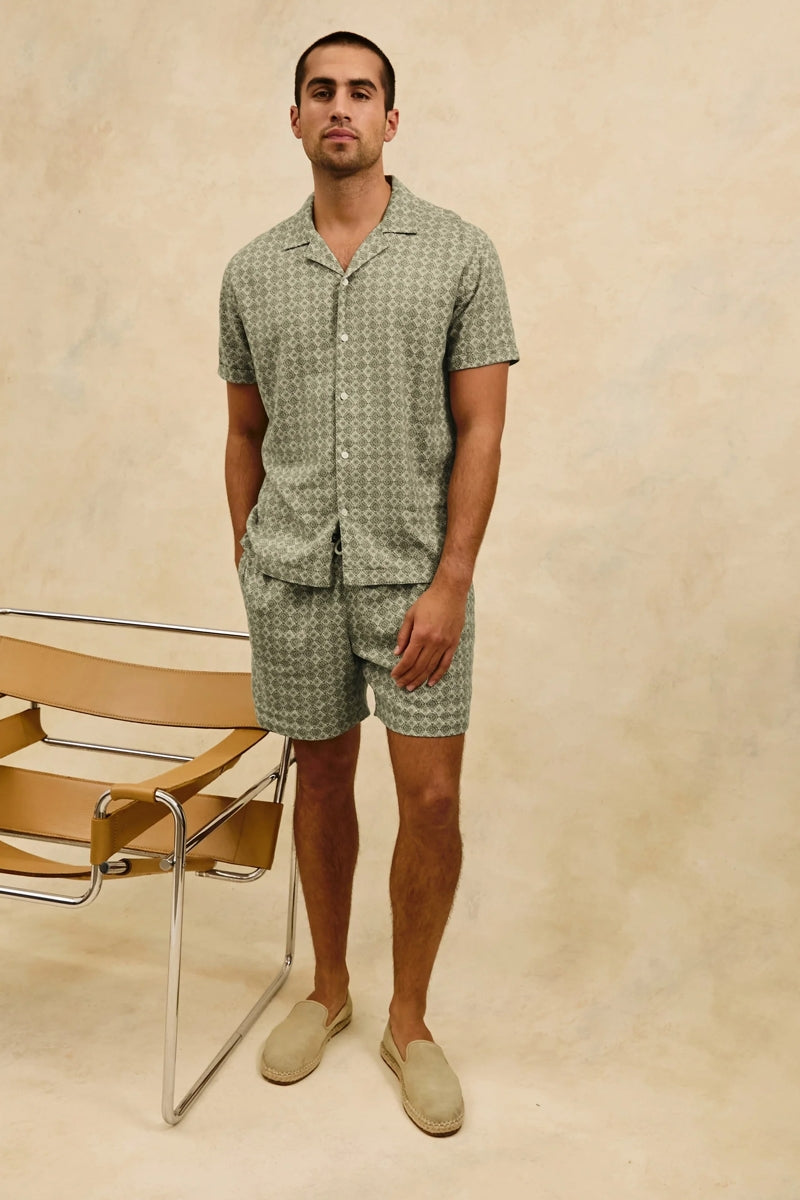 Wholesale,Rails, Rails Oat Olive Diamond Geo Stretch Linen Blend Shirt, Green, Medium-44-TagMLarge-47-TagLExtra Large-50-TagXL