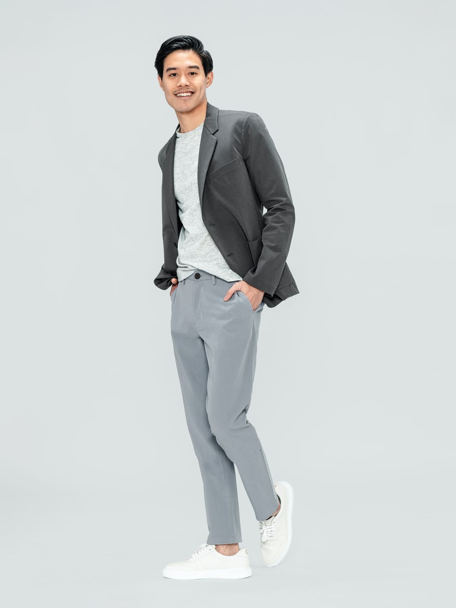 Wholesale,Ministry of Supply, Ministry of Supply Knit Performance Heather Charcoal Blazer, Grey, Medium-39-TagM