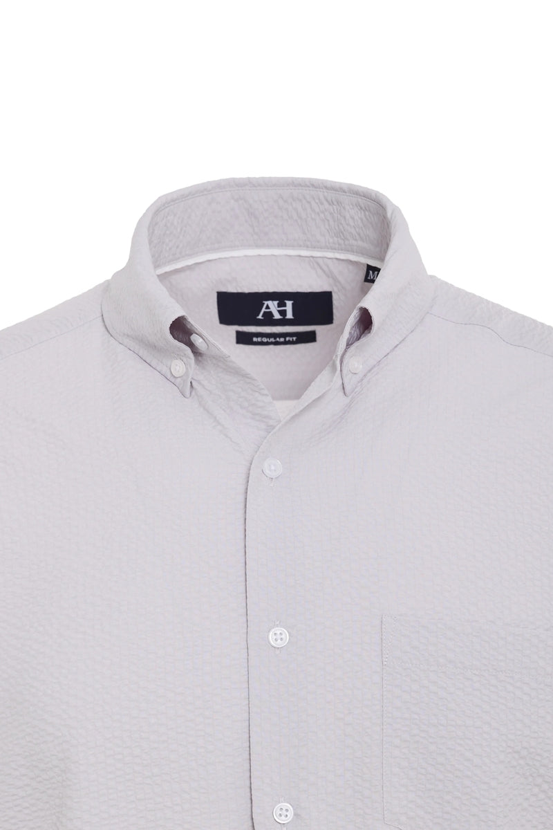 Wholesale,American Heritage, American Heritage Grey Seersucker Stretch Shirt, Grey, Large-47-TagL