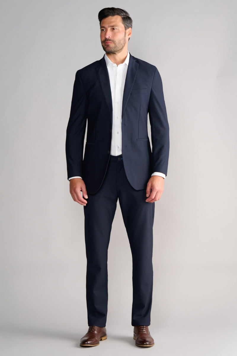 Wholesale,Twillory, Twillory Navy 360° Airflow Performance Textured Blazer, Blue, Medium-40-Tag40