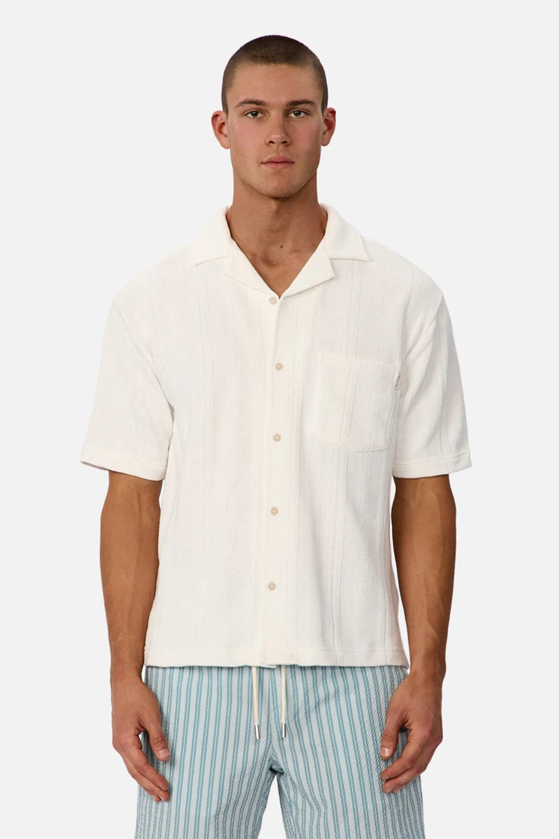 Wholesale,INDUSTRIE AUSTRALIA, INDUSTRIE AUSTRALIA Off White Textured Knitted Shirt, White, Medium-44-TagM