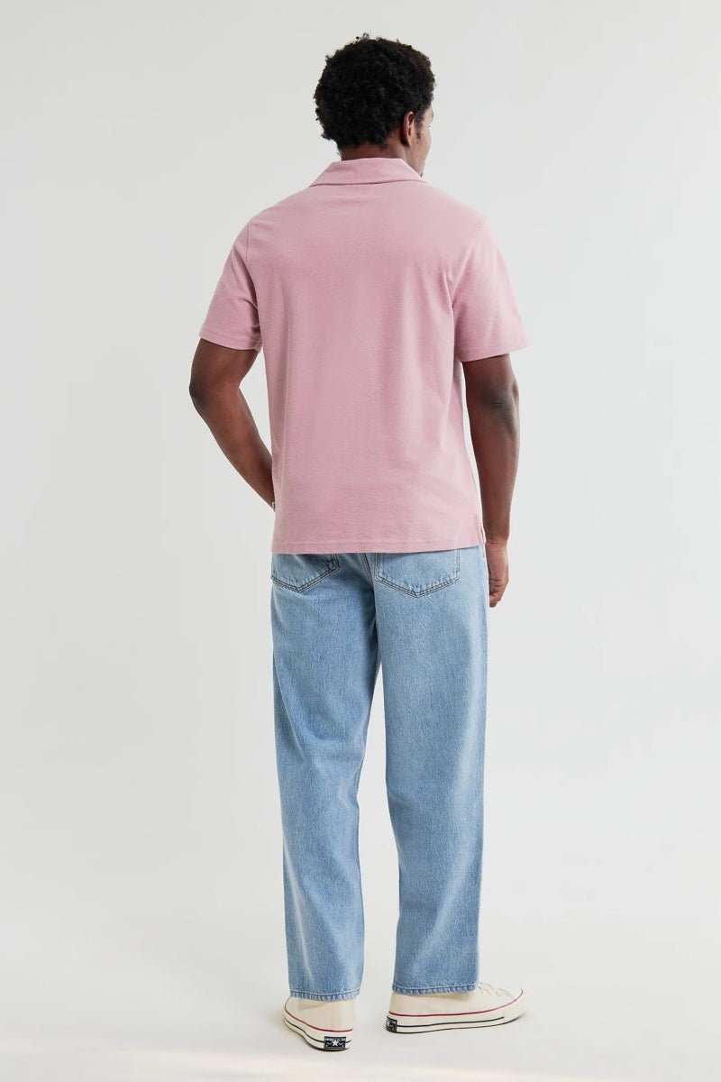 Wholesale,Wax London, Wax London Dusty Pink Textured Organic Cotton Polo, Pink, Medium-43-TagMLarge-45-TagLExtra Large-47-TagXL