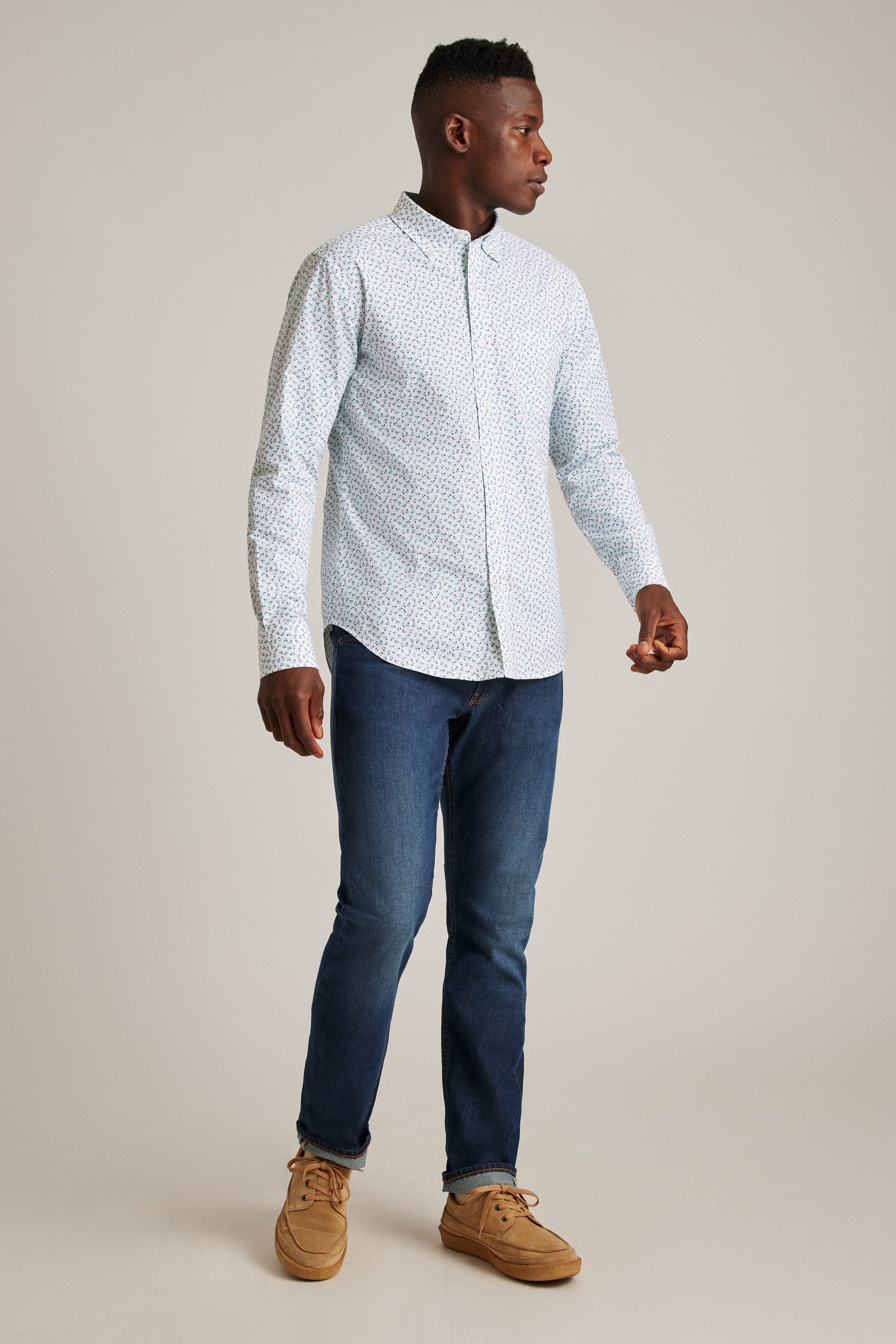 Wholesale,Bonobos, Bonobos White Floral Print Stretch Long Sleeve Shirt, White, Extra Extra Large-51-TagXXL