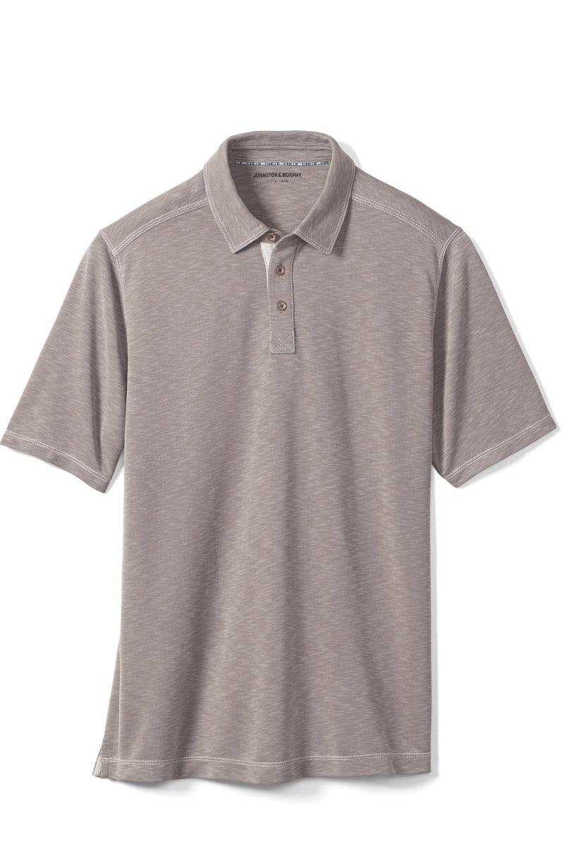 Wholesale,Johnston & Murphy, Johnston & Murphy Sand Vintage Slub Polo, Grey, Medium-44-TagMLarge-48-TagLExtra Large-50-TagXL