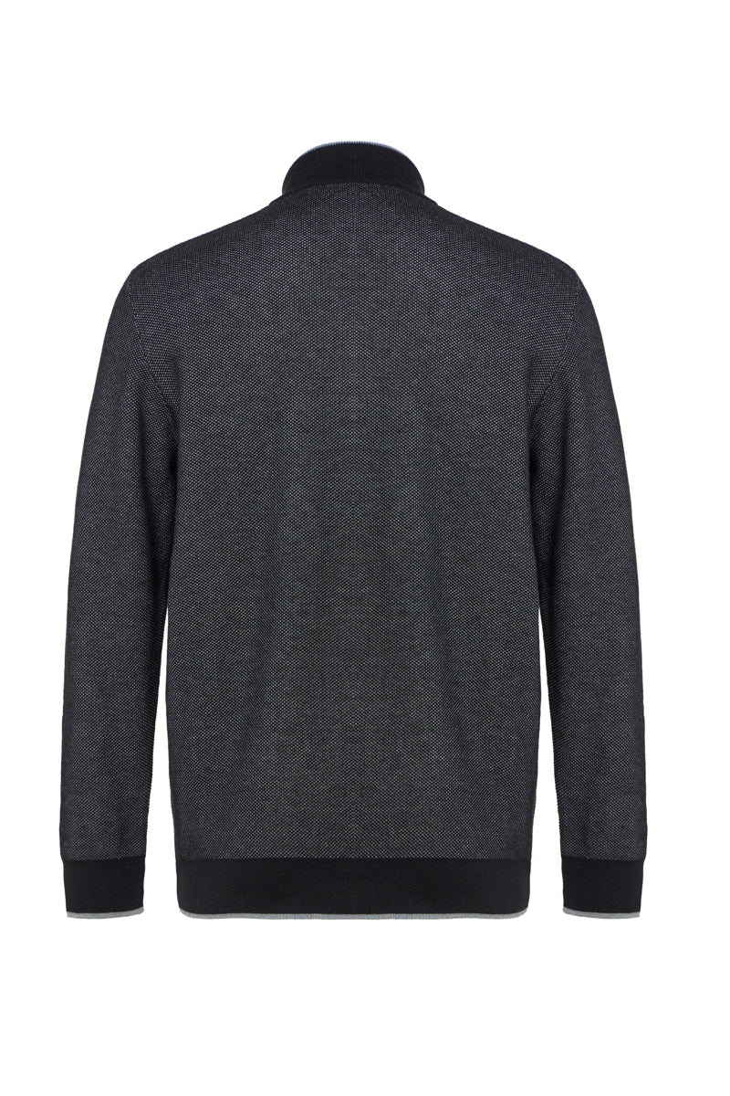 Wholesale,American Heritage, American Heritage Black Two-Tone Waffle Mockneck Qtr Zip, Black, Small-42-TagS