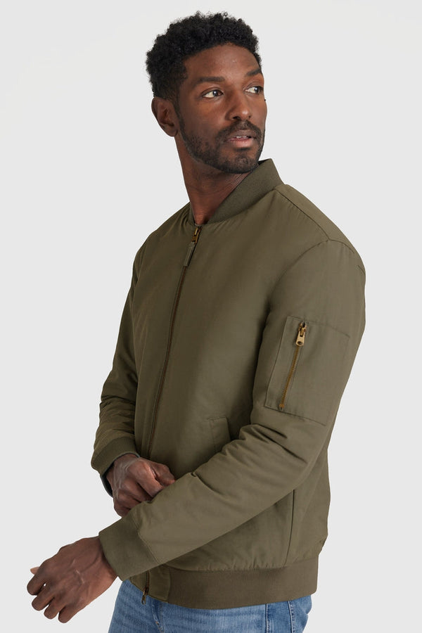 True Classic Army Green Bomber Jacket